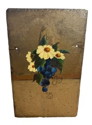 Painted Floral Slate Hanging Sign (K)