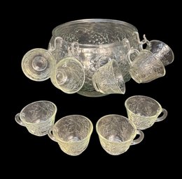 Grapevine Embossed Punch Bowl Set 10pc