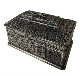 Italian Vera Lucino Silver Plated Jewelry Trinket Box (BR1)