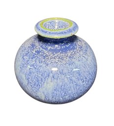 Signed Studio Pottery Blue Bud Vase
