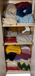 Closet Full Of Assorted Blankets, Sheets, Sweaters Etc (BR2)