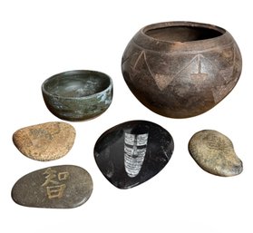 Pottery Vessels & Decorative Rocks (BR2)