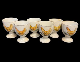 Ceramic Chicken Egg Cups 6pc