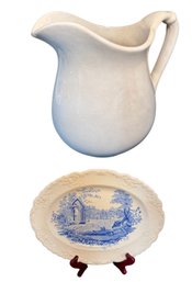 D.E. McNol Water Pitcher & Old English Abbey Platter