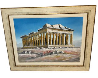 Greek Parthenon Original Painting Framed Art (BR2)