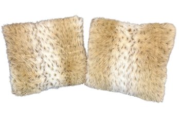 Soft Faux Fur Throw Pillow Pair