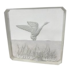 Etched Lucite Flying Geese Art Sculpture
