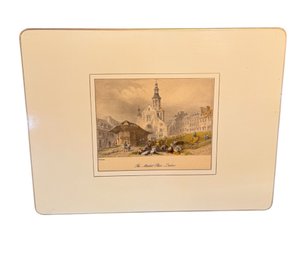 William Henry Bartlett (1809-1854) The Market Place Quebec Gilded Bordered Art Print