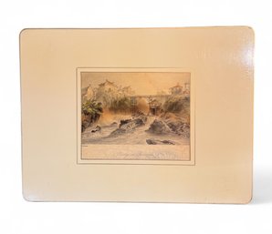 William Henry Bartlett (1809-1854) Bridge At Sherbrook Gilded Bordered Art Print