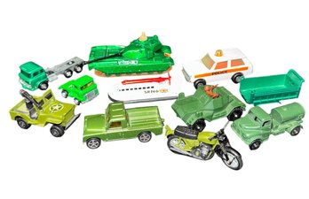 Green & Military Diecast Toy Vehicles 12pc