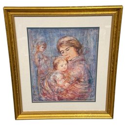 Edna Hibel (1917-2014) Lorraine & Sandy Limited Edition Framed Art Print #534/2000