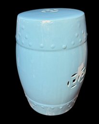 Blue Glazed Ceramic Garden Stool