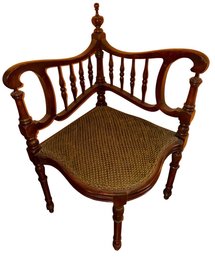 Antique Victorian Carved Corner Dressing Chair (L)