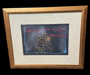 Greek Wrestlers Original Signed & Framed Art
