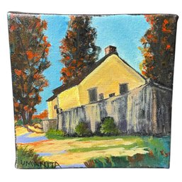 Umanita Signed Original Fall Landscape Painting On Canvas