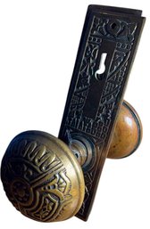 Wrought Bronze Interior Dome Shaped Double Sided Doorknob And Backplate