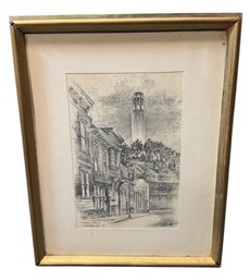 Alec Stern Evening Lights On Telegraph Hill San Francisco Framed Lithograph