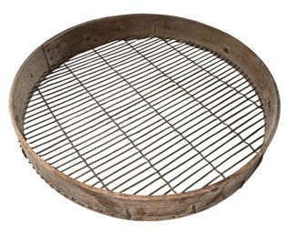 Antique Bentwood & Metal Gardening Sieve