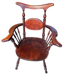Victorian Style Red Wooden Captains Chair (LR)