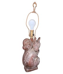 Wooden Squirrel Table Lamp
