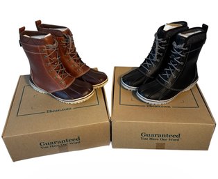 LL Bean Leather Boots Brown & Black Size 8 (LR)