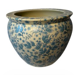 Satsuma Style Blue & White Floral Large Fishbowl Planter (LR)