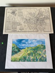 Scenic Artwork & Map Of Salem