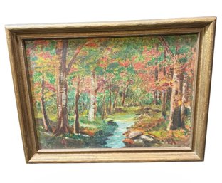 Original Forrest Landscape Painting Framed