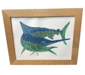 Swordfish Signed & Numbered Framed Lithograph #26/500