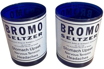 Bromo Seltzer Cobalt Blue Glass Pair (B)