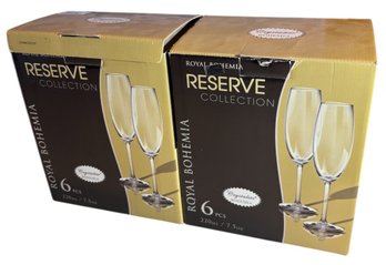 Royal Bohemia Reserve Collection Champagne Flute Glasses 11pc (b)
