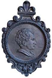 Carved Wood Lord Byron Portrait Wall Plaque (L)