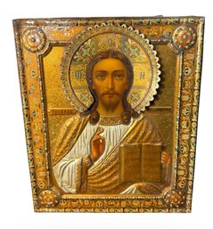 Russian Jesus Christ Icon Wall Art