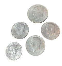 Kennedy Half Dollars & Other Coins 5pc