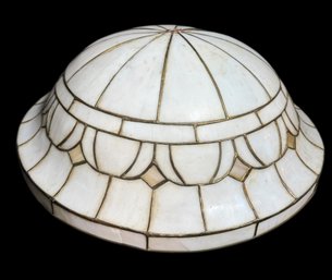 Art Nouveau Style White Slag Glass Lampshade