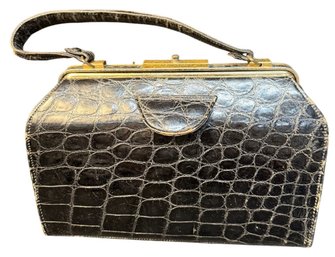 Black Leather Handbag W/ Coin Purse