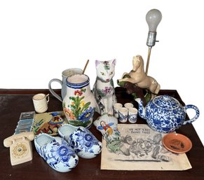 Delft Clogs, Horse Lamp, Assorted Pottery & Home Decor (DR)