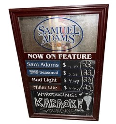 Samuel Adams Wall Mirror With Chalkboard Menu