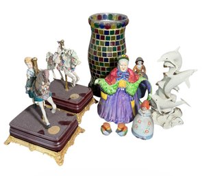 Lenox Dolphin Sculpture, Carousel Music Boxes & Assorted Decor (DR)