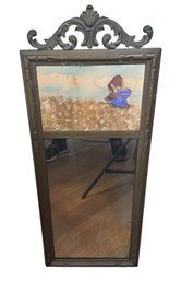 Antique Carved Wooden Hanging Wall Mirror (DR)