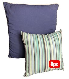 Navy & Striped Throw Pillows 9pc