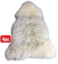 Genuine Sheepskin Fur Rug 4pc