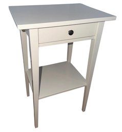 White Solid One Drawer Nightstand Table (BR2)