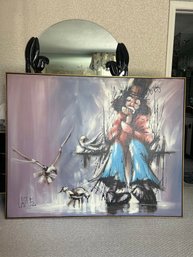 Sad Clown Painting, Original, Signed Carrel  (H)