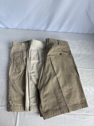 Pleated Khaki Shorts