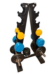 Weight Rack & Assortment Of Weights (B)