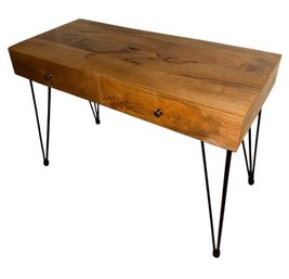 Solid Wooden Two Drawer Minimalist Office Desk (B)
