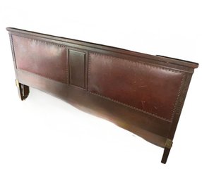 Solid Wooden Tooled Leather Headboard (B2)