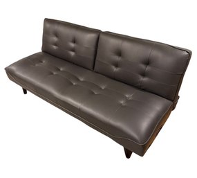 Abbyson Pierson Brown Faux Leather Convertible Sofa (B)