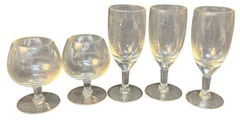 Clear Glass Snifter & Liqueur Glass 5pc